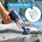 Productverse Portable Cordless Vacuum Cleaner, 22000 PA, Vacuum Cleaner with LED Light, Handheld Vacuum Cordless, Suck and Blow 2 in 1 Portable Vacuum for Car, Home, Office, pet (Blue)