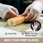 OKIAAS Disposable Gloves S, Food Safe, Bulk of 200 Pcs|Latex and Powder-Free Clear Vinyl Gloves for Cleaning, Food Prep