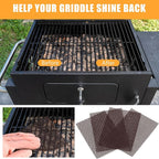 500 Pack Griddle 4x5.5'' Screen Grill Cleaning Screens Pre-treated Abrasive Mesh Pads for Flat Top Stainless Steel Griddle Cleaning Accessories Bundle