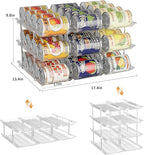 LXLXXL Can Organizer For Pantry 6 Tier*3 Canned Food Goods Organizer For Cabinet Clear Automatic Rolling Can Storage Organizer Pantry Holders Rack