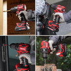 20V Power Drill Drivers, 70N.m,cordless drill with battery and charger, Masonry & Tile Drill Bits, for Home DIY, Construction, Repair power tools