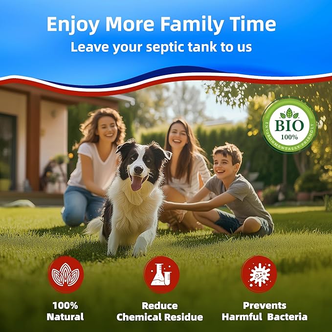 Dr.Raifya's Septic Tank Treatment Pods - 12 Pcs for 1-Year Supply | Beneficial Bacteria & Enzymes Formula Ultra Concentrated for Clog Prevention & Odor Elimination | Suitable for All Septic Systems
