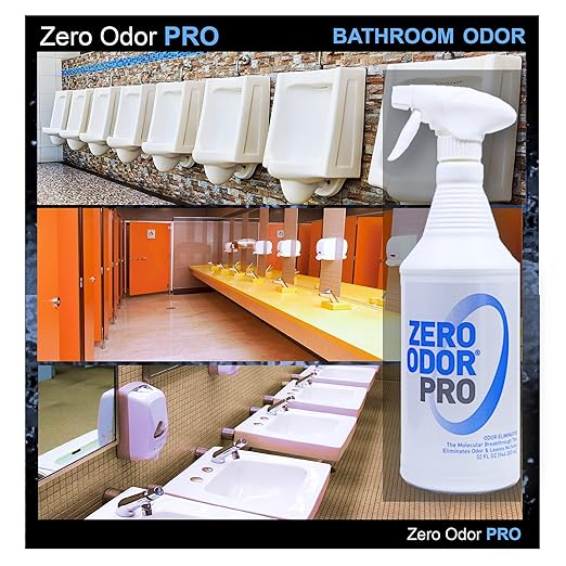 Zero Odor –Professional Odor Eliminator Bundle- Eliminate Extreme Air & Surface Odor– Patented Molecular Technology Best for Strong, persistent odor- Smell Great Again, 32oz & 128oz Refill White