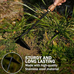 Triangle Hand Hoe, Heavy Duty Stainless Steel Weed Puller and Weed Remover Gardening Tool with Walnut Handle for Weeding, Soil Loosening and Cultivating
