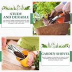 Honoson Garden Hand Trowel Transplant Trowel with Measurements Aluminum Alloy Planting Tools with Rubber Handle Small Gardening Hand Tools Shovels for Gardening Cultivating Transplanting Supplies