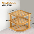 Plate Organizer for Cabinet - 3 Tier Bamboo Corner Shelf Cabinet Organizer for Plates, Bowls, Mugs and Pantry Storage, Space Saving Countertop and Cabinet Corner Shelf, 10 x 10 x 9.5 Inch, Bambusi | Kitchen Counter, Cabinet Space Saver, Plates, Dishes,...