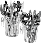 Dish Rack, Stainless Steel Kitchen Drain Basket, Compact Utensil Drying Rack Dishwasher Accessory, Hanging Cutlery and Utensil Organizer, Set of 2