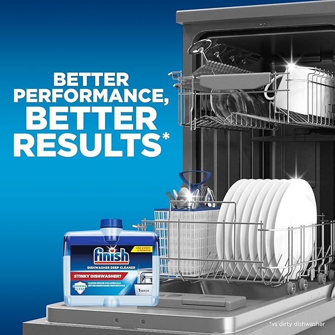 Finish Dishwasher Cleaner Liquid, Deep Cleans Hidden Grease & Limescale, Fights Odors & Maintains Performance, 3 Month Supply, 8.45oz, 1 Bottle