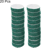 HARFINGTON 20pcs Scrubber Scouring Pads 180 Grits 2 Inch Drill Power Brush Hoop and Loop Surface Conditioning Disc Drill Scuffing Disc Scrub Pads for Home Kitchen Cleaning, Green