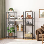 HOMEFORT 5-Shelving Unit, Adjustable Wire Shelving, Metal Wire Shelf Rack Organizer for Kitchen, Pantry, Closet, Bathroom, Laundry, Black,21" W x 11" D x 53" H