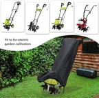 Okcool Electric Tiller Cover,Heavy Duty Waterproof Cultivator Cover for Sun Joe Electric Garden Tiller,Black