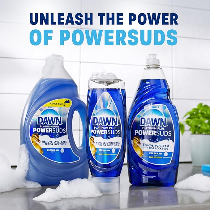 Dawn Platinum Plus PowerSuds Liquid Dish Soap, 17.4 oz. EZ-Squeeze Bottle