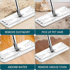 4+4 Pack Mop Replacement Pads Compatible with JOYMOOP Flat Mop or Mop Bucket Set - Microfiber Flat Mop Pads for All 13" X 4.9" Squeeze Flat Floor Mop - Washable Mop Head Replacement