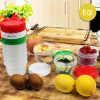 EONJOE 8 oz Small Freezer Containers with Lids Stackable Plastic Food Storage Container 1 Cup Meal Prep Bowls Airtight Dishwasher Safe,6-pack