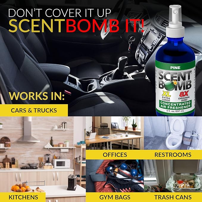 Scent Bomb Pine Air Freshener Spray, Long-Lasting Odor Eliminator for Home, Office & Car
