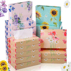 TaoBary 24 Packs Flower Small Boxes of Tissues Car Facial Tissue Boxes Disposable Tissue Packs Cube Facial Tissues 2 Ply 960 Sheets for Holiday Party Bathroom Office Floral Home Decor