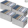 Fixwal 4pcs Wardrobe Clothes Organizer with Board Closet Organizers and Storage 7 Grids Divider Organizers Washable Compartment Storage Bins for Jeans T-shirt Pants Legging