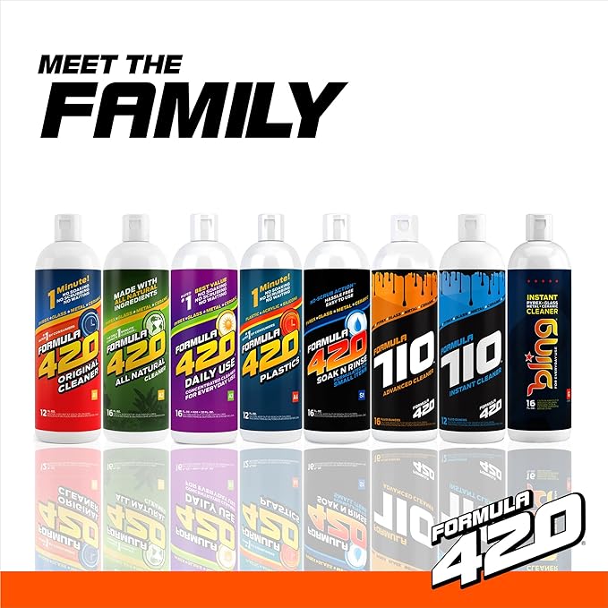 Formula 420 Variety Pack : 1 Bottle Glass Metal Ceramic Pipe Original Cleaner 12 Oz. & 1 Bottle All Natural Cleaner 16oz (2 Bottles Total)