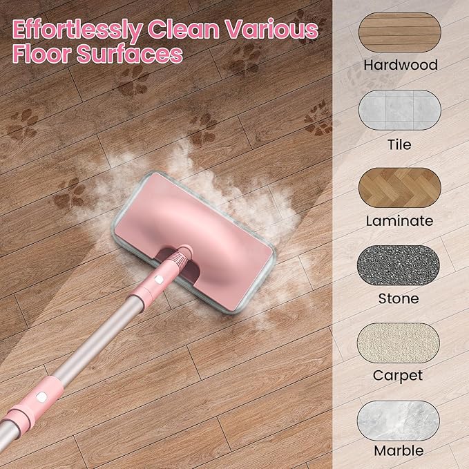 13-in-1 Steam Mop, Handheld Steam Cleaner for Home and Floor Cleaning, Floor Steamers for Hardwood and Tile with Attachments, Electric Mop for Grout Laminate Couch Clothes Carpet, Corded