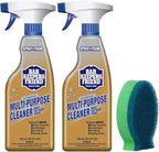 Bar Keepers Friend MORE Spray + Foam Multipurpose Cleaner (2 x 25.4 oz) & Dish Fish Dual Sponge for Bathroom, Kitchen & Outdoor Use on Stainless Steel, Aluminum, Brass, Tile, Ceramic, Porcelain & More