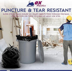 Ox Plastics 60 Gallon Trash Can Liners Garbage Bags - 100 Count & 2mil Thick Extra Heavy Duty Trash Bag Strength -Large Garbage, Leak-Proof & Durable