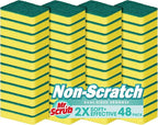 Sponges Kitchen Scrub Dish Sponge Scouring Pad, 48 Pack Cleaning Brush Scrubber Supplies for Soap, Dishwashing Dinnerware Sets Pan Pot Towels Cloth Rags Holder Glass Dishwasher Sink Bathroom