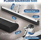 DSV Standard Uneven Surface Floor Squeegee 22’’, Double Foam Blade Garage Squeegee, Taper Pole Connection - Handle Sold Separately for Tiles, Concrete and Asphalt