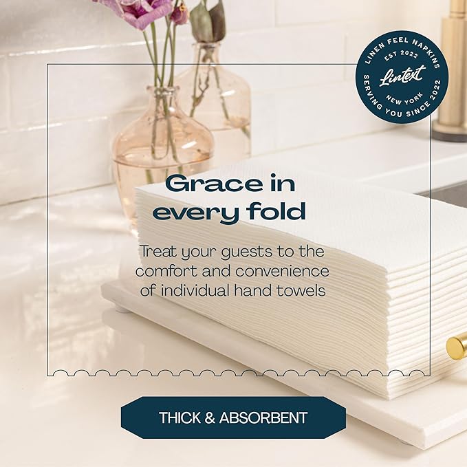 2000-Pack Disposable Guest Towel Paper Napkin - Disposable Cloth-Like Guest Towels - Soft And Absorbent Tissue Paper For Kitchen, Bathroom, Party, Wedding, Or Event