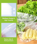 [2025 Upgraded] Bonsenkitchen 6 Rolls 8" x 16' Vacuum Sealer Bags for Food with a Color Box, Easy to Store, Commercial Grade, BPA Free, Great for Food Storage or Sous Vide, VB20