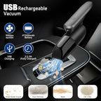 Handheld Vacuum Cordless Rechargeable -Vacuum, Blow, Pump 3 in 1 Portable Car Vacuum Cleaner Lightweight, Fast Charge