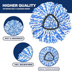 Spin Mop Replacement Head, 3 Pack Mop Replacement Head, Easy Cleaning, Microfiber, Spin Mop Refills, Machine Washable