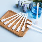 Ouligay 40PCS Disposable Crevice Cleaning Brushes Crevice Cleaning Tools Crevice Hole Brush Disposable Toilet Brush Keyboard Scrub Brush for Window Groove,Door Track, Keyboard,Grooves(White)