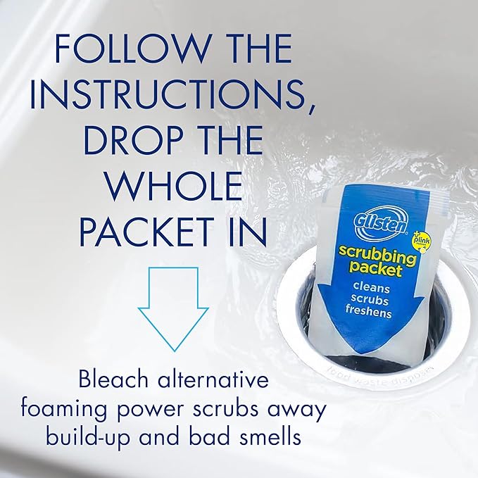 Glisten GLISTEN-DP06N-PB-2/PACK DP06N-PB Garbage Disposer Foaming Cleaner, Lemon Scent, 2-Pack (8 Uses), 2 Pack, Blue, 2 Count, 4.9 Ounce (Pack of 2), 9 Ounce