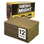 12-Pack 6"x9" Non-Woven Scuff Pads - Gold P150 Aluminum Oxide Abrasive for Scouring, Sanding, Paint Primer Prep - Automotive, Auto Body, Woodworking, Surface Preparation (Gold)