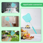 MYSTICHOME Fly Swatter 1 PCS, Durable Heavy Duty Plastic Fly Swatters, Stainless Steel Telescopic FlySwatter for Indoors/Outdoor/Kitchen/Garden (Blue)