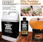 Flitz Tumbler Media Additive - 16oz Bottle of USA-Made Brass Cleaner Reloading Liquid for Ammo, Copper, & All Metals - Ammonia-Free Tumbling Polish to Remove Oxidation, Powder Residue (1 Pack)