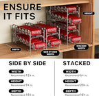 Simple Houseware Stackable Beverage Soda Can Dispenser Organizer Rack, Silver, 2 Pack