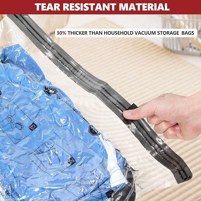 Vacuum Bags for Travel with Rechargeable Pump, 12 Combo (4L/4M/4S) Compression Packing Seal Bags for Luggage Suitcase, Space Saver for Clothing and Clothes Storage Travel
