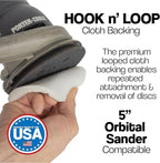 5" Abrasive Pad Hook & Loop Round Non-Woven Surface Prep Discs, Polish Wood, Strip Paint, Remove Rust, Deburring, Oxidation, Coarse, Medium, Fine Scuff Pads - 240 320 800 Grit - 16 Pack (Assorted)