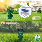 Solar Mole Repellent Ultrasonic, Vole Repeller with 3 Modes & IP65 Waterproof, Gopher & Snake Repellent for Lawn Garden Farm, 5000 SqFt Coverage for Moles Gophers Voles Snakes Groundhogs, 2 Pack