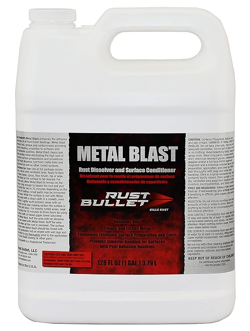 RUST BULLET Metal Blast - 1 Gallon - Rust Remover & Metal Prep, Cleaner & Conditioner for Superior Adhesion, Eliminates Grease, Contaminants & Corrosion