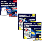 Washing Machine Cleaner Tablets Top Load 28 Pack & Dishwasher Cleaner Deodorizer Descaler Tablets 56 Pack Bundle - 2 Plus Year Supply - Septic Safe Eco Friendly Formula