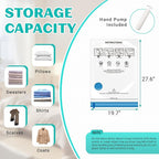 10 Pack Medium Vacuum Storage Bags Seal Bags for Bedding Clothing Compression Bags for Travel Blankets and Comforters Hand Pump Included