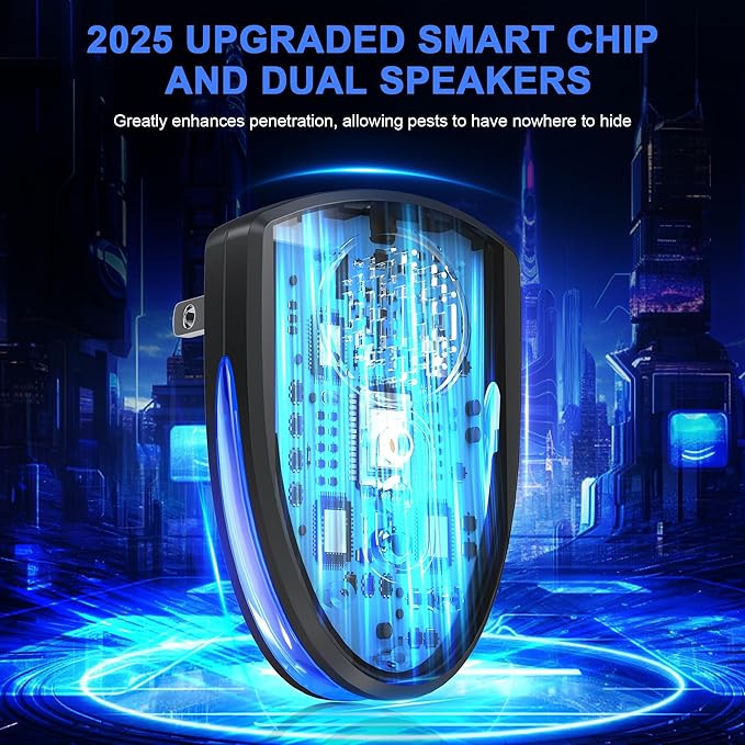 (2025 Upgraded) Ultrasonic Insect & Pest Indoor Repeller, Plug-in Control Device Repellent for Rodent, Mice, Rats, Roaches, Ants, Spiders, Mosquitoes, Bugs, Home, 3 Mode Switching (6 Pack)