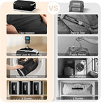 Comforter Storage Bag - 130L Large Capacity Blanket Storage Bags 4-Layer Ultra Space Saving Self Compression Organizer, Washable Compression Bags for Storage Comforter Blanket, 2-Pack, Black