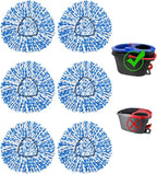 6 Pack Spin Mop Replace Head 𝐎𝐍𝐋𝐘 for O-cedar RinseClean 2 Tank Spin Mop,Mop Head Refill Replacement For O-cedar RinseClean 2 Tank System - Easy to Replace,100% Microfiber, All Floor Surface Clean