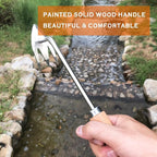SHANFEEK Weed Puller with M-Shape Claw Weeding Artifact Uprooting Weeding Tool Dandelion Puller Tool Gardening Hand Tools Weed Remover Tool for Yard with Hard Solid Wood Handle(M-Type)