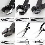 Wazakura Japanese 6PCS Bonsai Scissors and Branch Cutter Tool Kit with Roll Bag: Japanese Yasugi Steel Ashinaga and Twig Bonsai Scissors, Concave Branch Cutter, Knob Cutter, Jin Plier, Wire Cutter