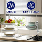 1 Pc Plate Organizer for Cabinet Space Saver - Clear Acrylic Corner Shelf for Dishes, Bowls - 3-Tier Kitchen Cabinet Plate Organization, Dinner Plates Holder, and Small Shelf for Bathroom Storage