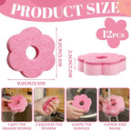 Tioncy 12 Pack Pink Flowers Sponges Bulk Spring Kitchen Decor Dual Sided Scrubber Sponges Dishwashing Kitchen Cleaning Accessories for Household Supplies